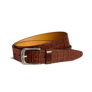 Trask Lex Croc Embossed Scotch Leather Belt